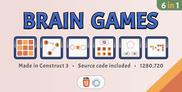 Brain Games (6 in 1) – HTML5 Educational games