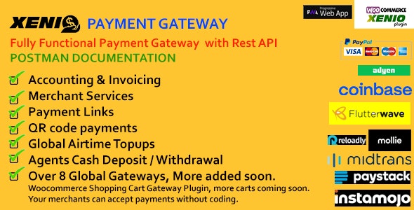 Xenio Payment Gateway Solution- Merchant Services – Cards, Cryptocurrencies, Wallets – Paypal Clone