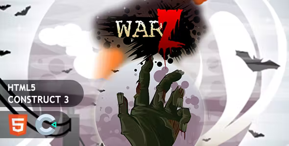 Zombie War Construct 3 HTML5 Game