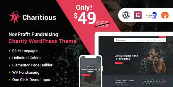 Charitious – NonProfit Fundraising Charity WordPress Theme 3.4