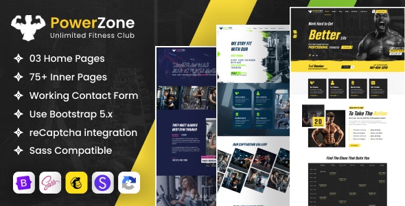 PowerZone – Fitness, Workout  Gym HTML Template