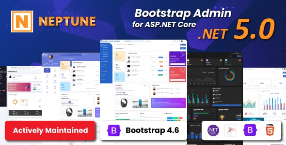 Neptune Admin Template for Asp.Net Core