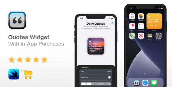 Quotes Widget – iOS 14 & In-App Purchases | Widget app | Xcode 12