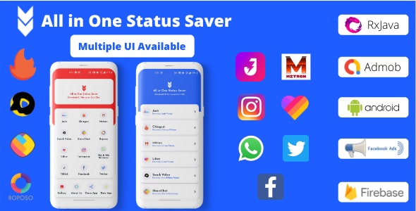 All in One Status Saver – FB, Insta, WA Story Saver  MxTakaTak, Moj, Josh and more Video Saver