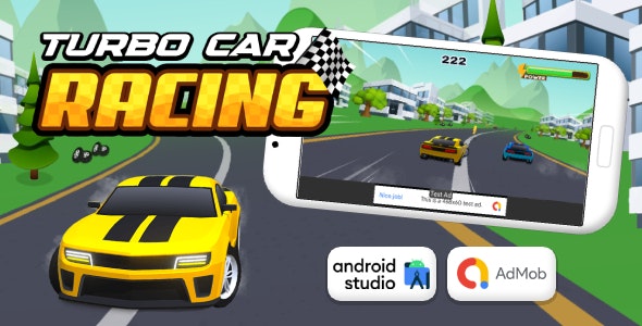 Turbo Car Racing – Car Racing Game Android Studio Project with AdMob Ads + Ready to Publish