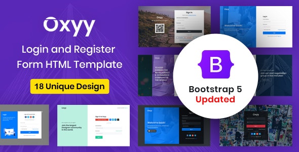 Oxyy – Login and Register Form HTML Templates