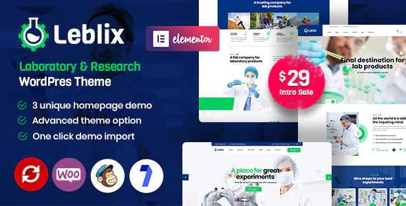 LLeblix – Laboratory  Research WordPress Theme 1.9