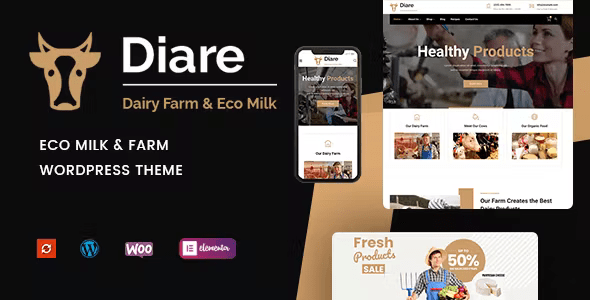 Diare – Eco Milk  Diary Farm WordPress Theme 1.0.4