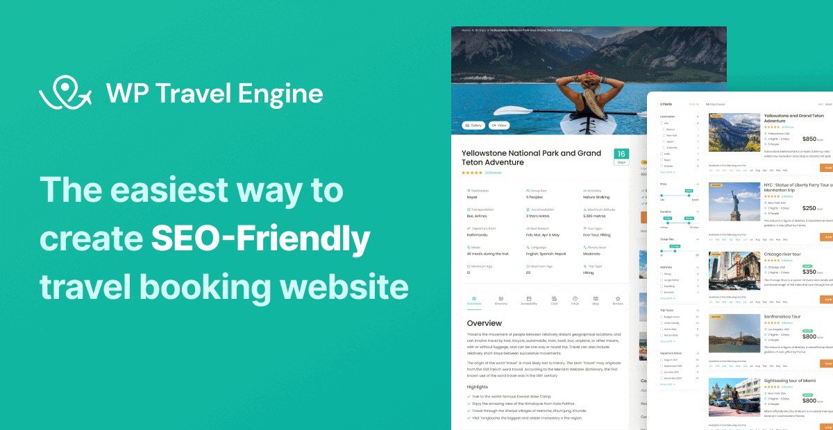 WP Travel Engine – Best Travel Booking WordPress Plugin [Travel Agency – All Add-ons]