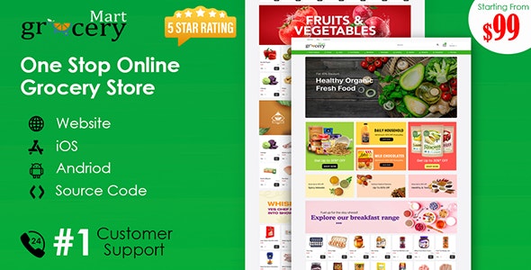 GroceryMart: Multi  Single Vendor Grocery Ecommerce Website  Mobile App Dot Net Core