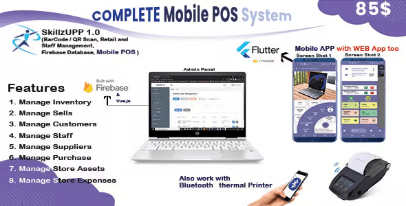 Complete Mobile+Web (both user and admin) POS built with Flutter 3.0.5 (Latest)