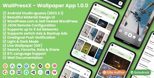 WallPressX – WordPress Wallpaper App – WordPress API – One Post for Multiple Wallpapers