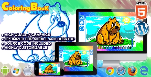 Html5 Coloring Book : Animals – HTML5 Game