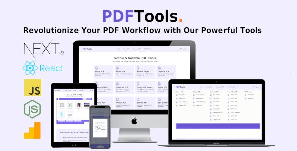 PDF Tools [All in one] – High Quality PDF Tools – Next.js React Web Application – SaaS