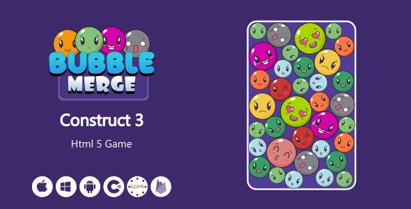 Bubble Merge – HTML5 Game (Construct 3)