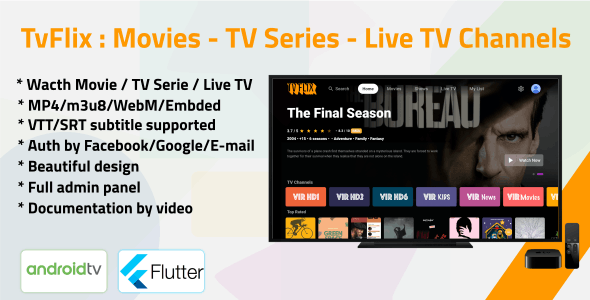 TvFlix – Movies – TV Series – Live TV Channels for Android TV