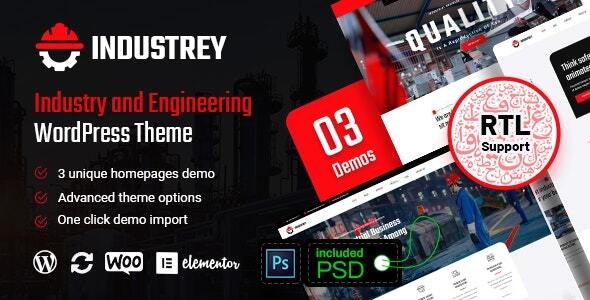 Industrey – Industry & Engineer WordPress Theme + RTL 2.9