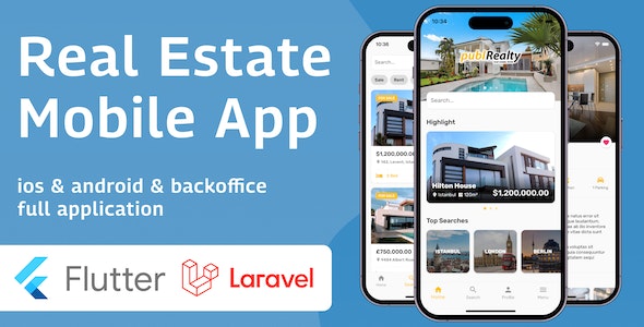 Flutter Real Estate Mobile App with Admin Panel | Flutter  Laravel 9