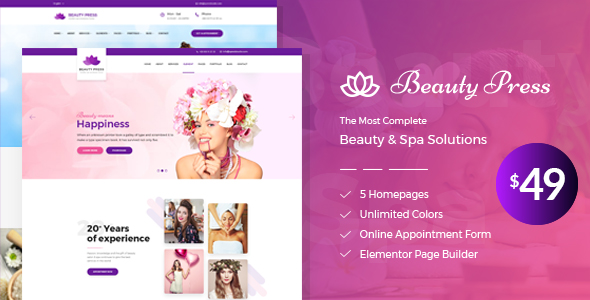 Beauty Salon Spa WordPress Theme