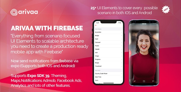 Arivaa Built with Firebase (React Native and Expo 39)