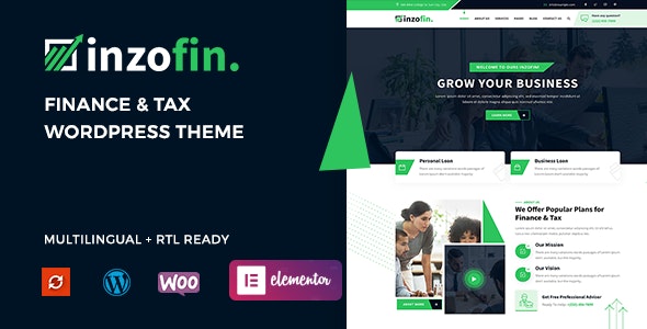 Inzofin – Finance  Tax WordPress Theme