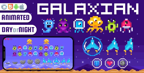 Galaxian – HTML5 Game,Construct 3