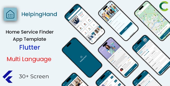 Home Service Finder App Template in Flutter | HelpingHand | Multi Language