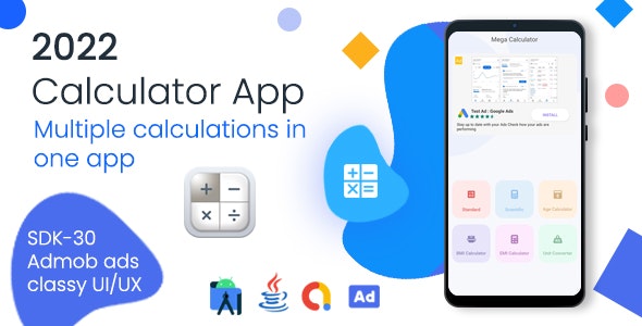 All in One Calculator 2022 – Scientific Calculator for Android with Admob