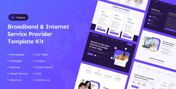 Inexus | Broadband  Internet Service Provider Elementor Template Kit