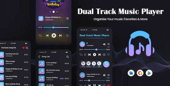 Dual Track Music Player – Dual Audio Player – Duo Music Player – Two Multi Songs Songs Play Together