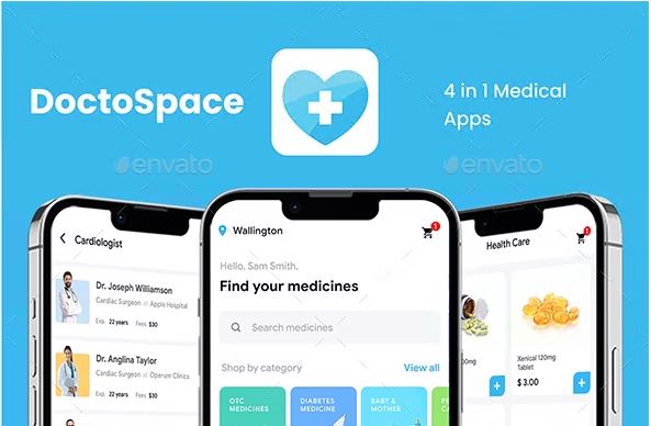 8 App Template| Doctor Appointment Booking App| Nearby Doctor App| Medicine Delivery App| DoctoSpace