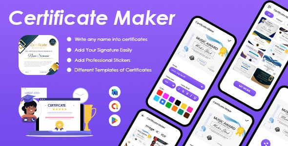 Certificate Maker – Certificate Generator – Certificate Templates Maker – Professional Certificate