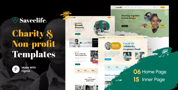 Saveelife – Nonprofit Charity Website Figma Templateß