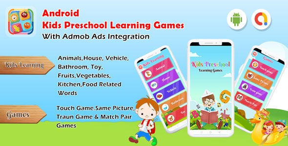 Android Kids Preschool Learning games – Baby First words (V_2)(Android 12)