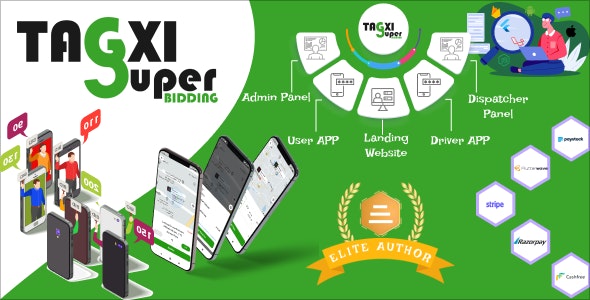 Tagxi Super Bidding – Taxi + Goods Delivery Complete Solution With Bidding Option 1.13