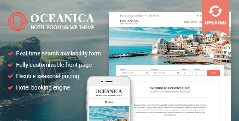 WordPress Hotel Booking Theme – Oceanica 2.0.4