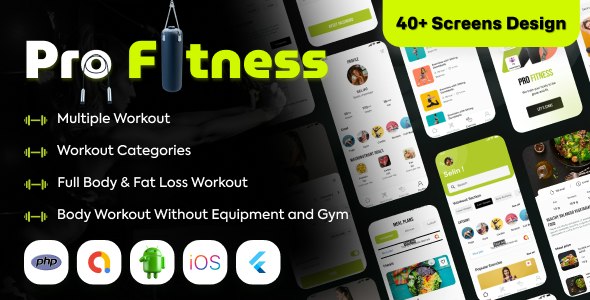 Prefit – Fitness  Home Workout | Gym Workout Plan Tracker | Flutter App | Admin Panel