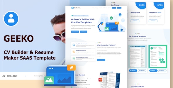 Geeko – CV Builder & Resume Maker Bootstrap Template