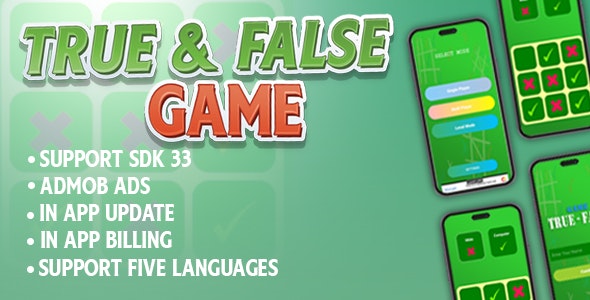 True – False Game ( online  offline )