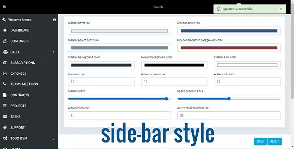 Perfex CRM Custom Sidebar Style