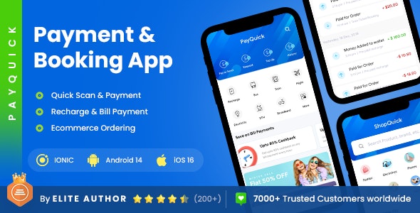 2 App Template | Online Bill Payment App | Recharge App | Booking App| Wallet App | PayQuick