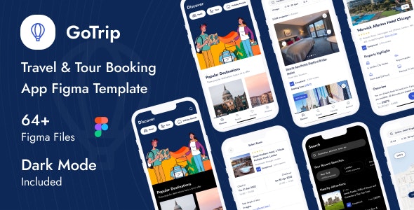 GoTrip – Travel & Tour Booking App Figma Template