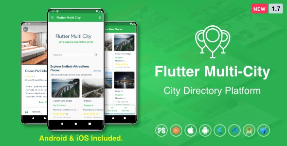 Flutter Multi City ( Directory, City Tour Guide, Business Directory, Travel Guide ) 1.9