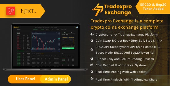 Tradexpro Exchange – Crypto Buy Sell and Trading platform, ERC20 and BEP20 Tokens Supported 3.0.8