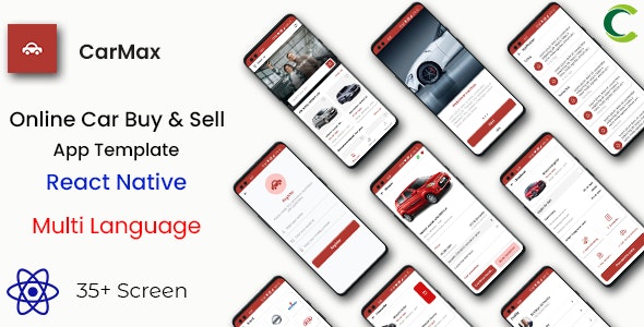 Car Buy  Sell App Template in React Native | Multi Language | CarMax