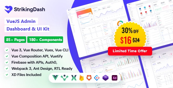 StrikingDash – Vue Admin Dashboard Template