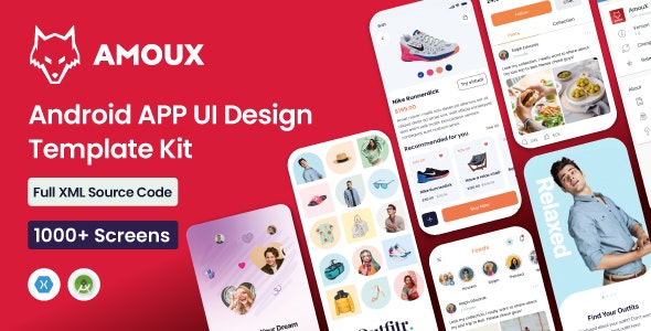 AmouX – Android Material Design UI Templates for Xamarin and Android Studio