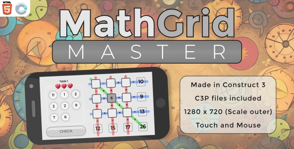 MathGrid Master – HTML5 Math game