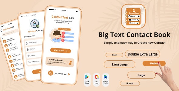 Big Text Contact – Contact Book – Contacts Plus – TextPlus Contact – Large Text Contacts