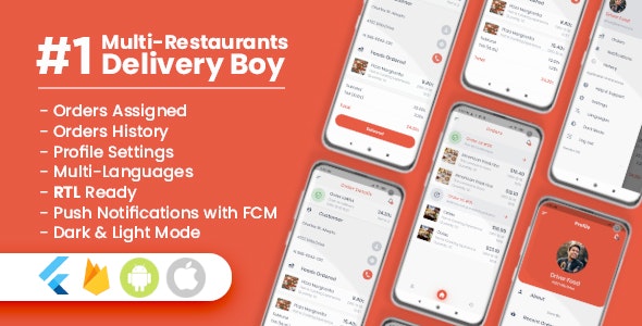 Delivery Boy For Multi-Restaurants Flutter App 2.0